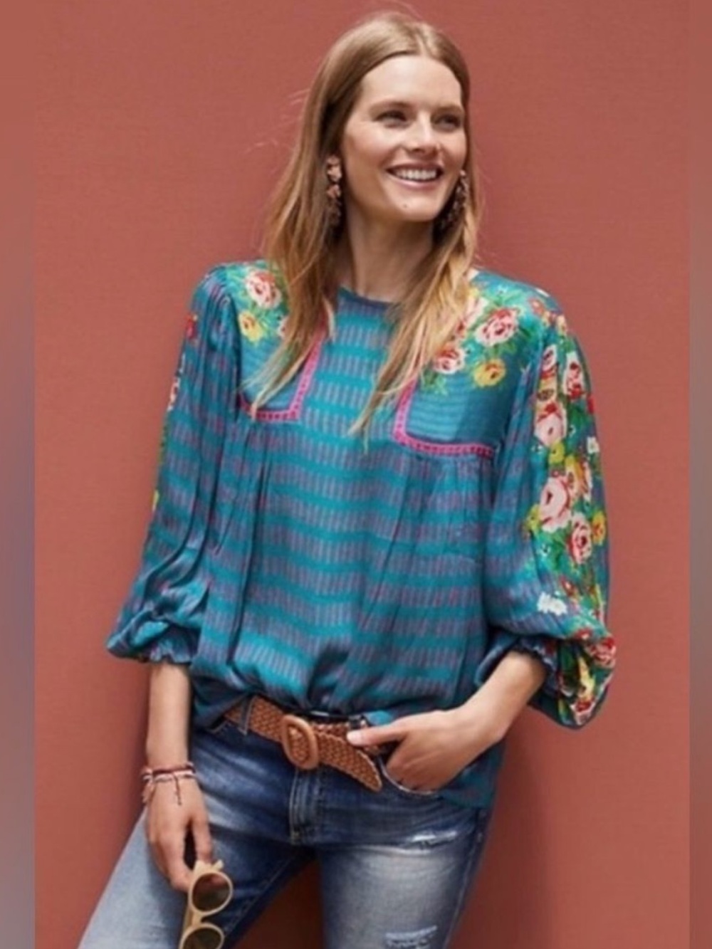 Anthropologie Bl^Nk London peasant Blouse